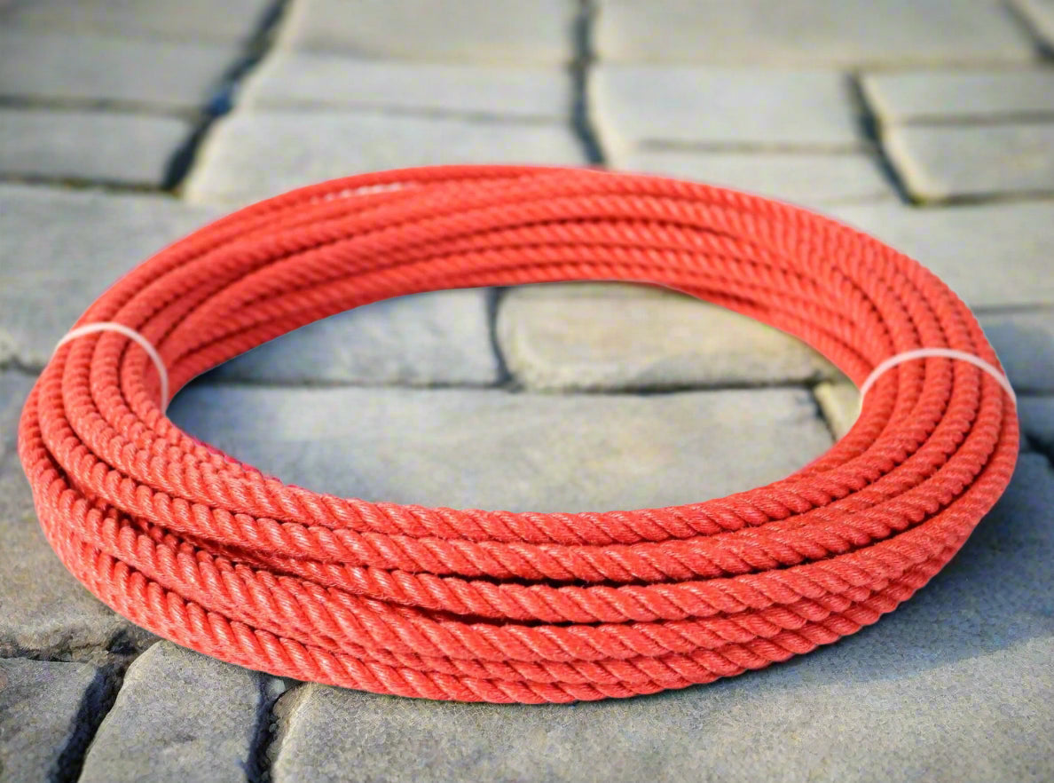 100 Ft Red Soga de Plomo 11mm Lead Core Lariat Rope - M - Royal Saddles - Ropes/Sogas