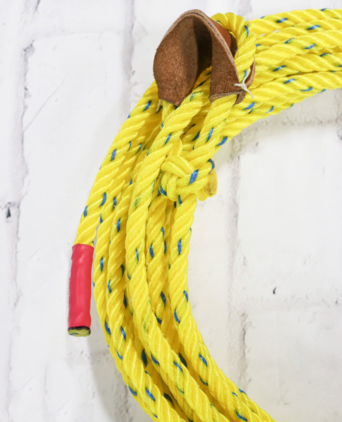 39 ft Yellow/Azul Soga De Plastico Charro Trick Rope - M - Royal Saddles - Ropes/Sogas