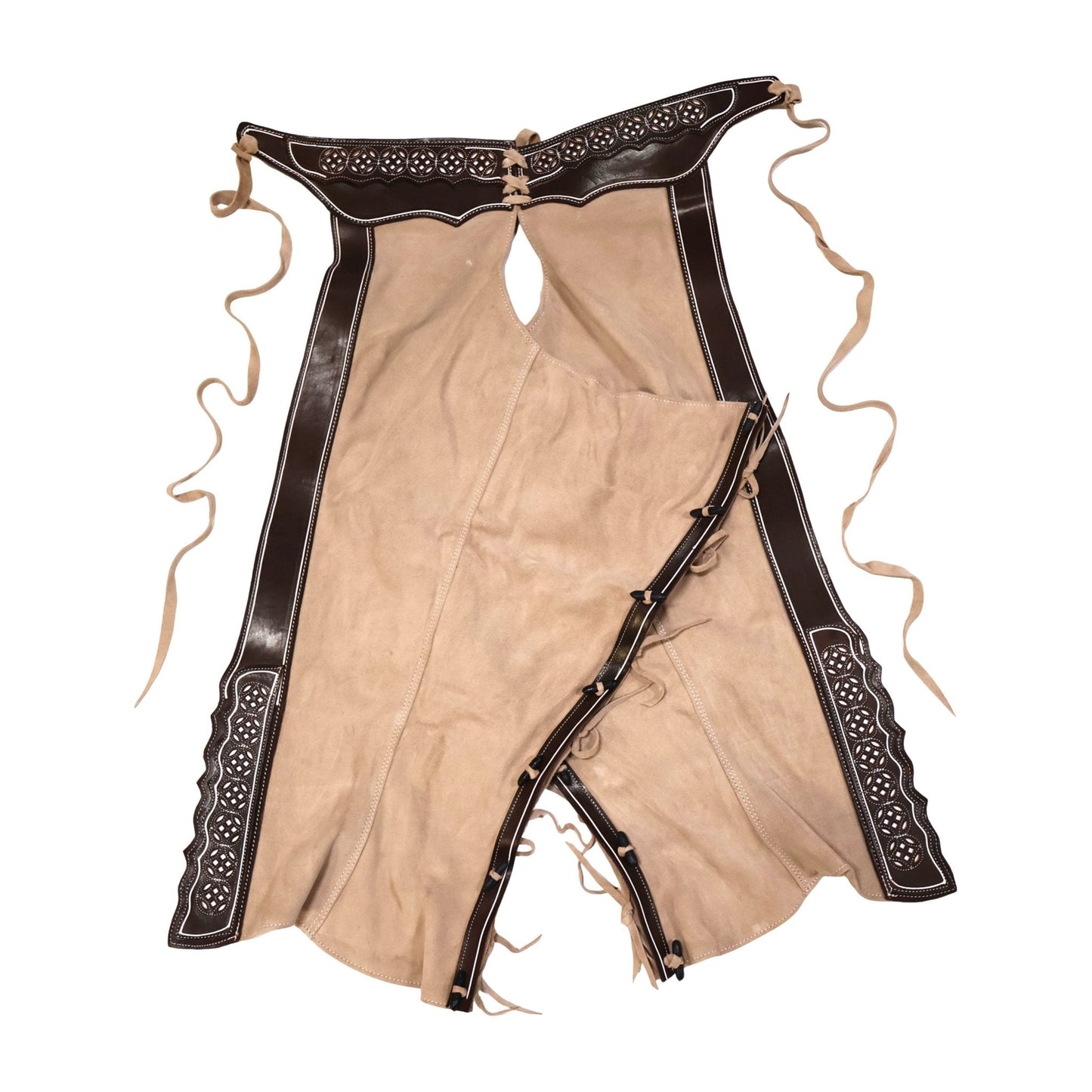 40" Charros Natural Design Chaps Chaparreras Gamuza - M - Royal Saddles - Charro Polainas/Chaps