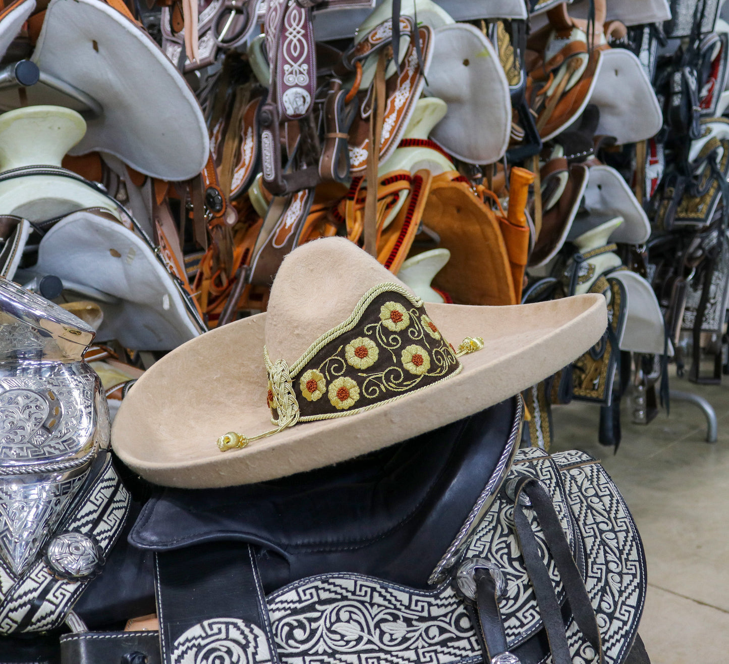 Charro MEX 57 Traditional  Sombrero Flor Toquilla Mexican Hat