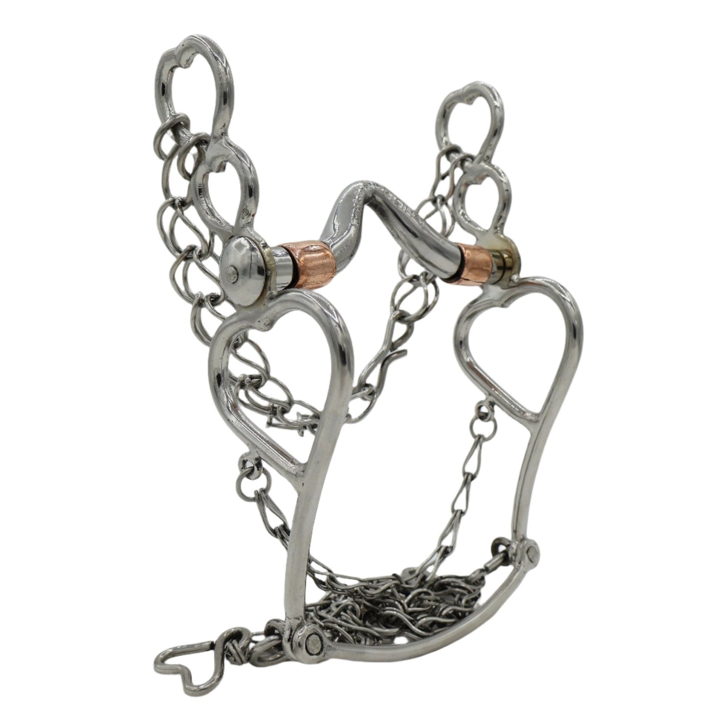 5 1/8" Freno Corazon Charro Horse Bit Copper Acero Cobre - M - Royal Saddles - Charro Bits/Frenos