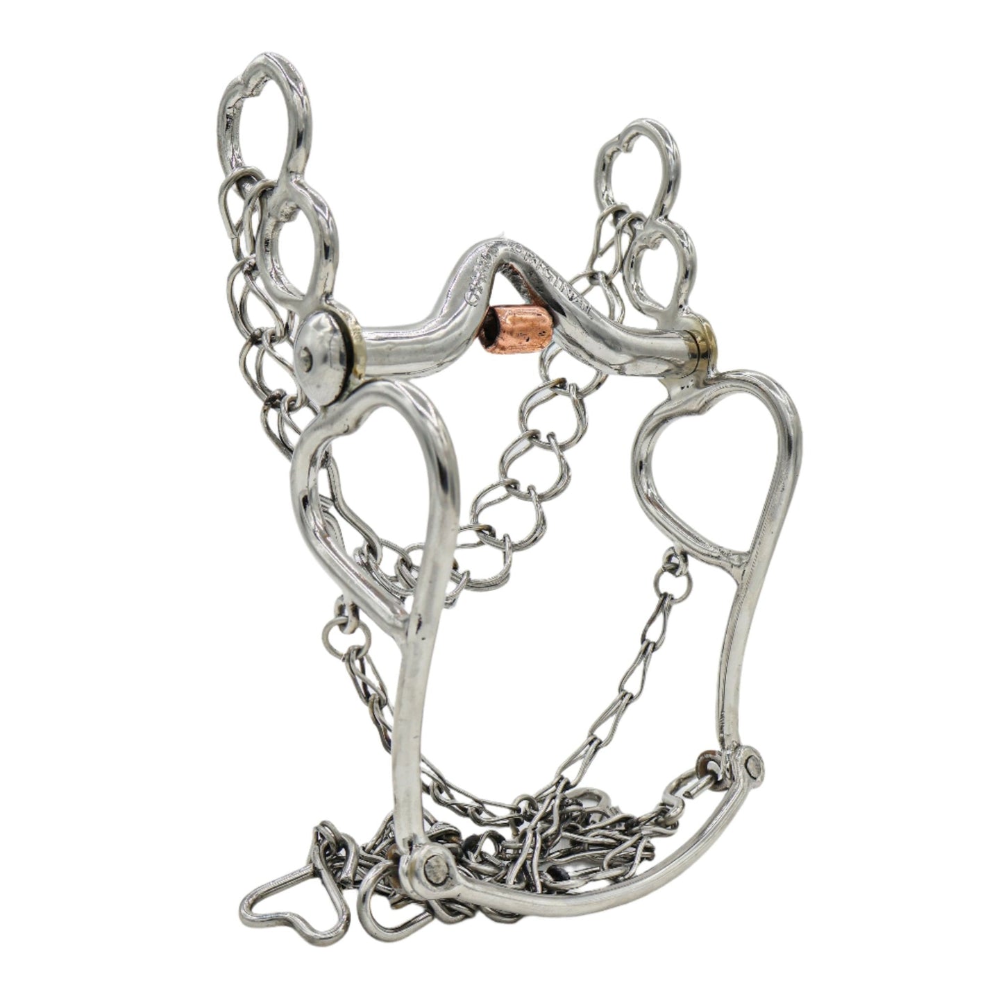 5 1/8" Horse Bit Corazon Freno Charro Acero Copper - M - Royal Saddles - Charro Bits/Frenos