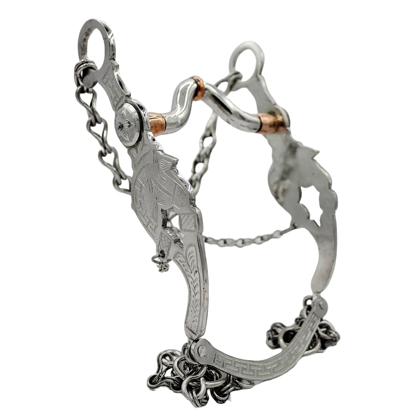 5 3/8" Horse Stainless Steel Charro Bit Freno Charro Acero - M - Royal Saddles - Charro Bits/Frenos