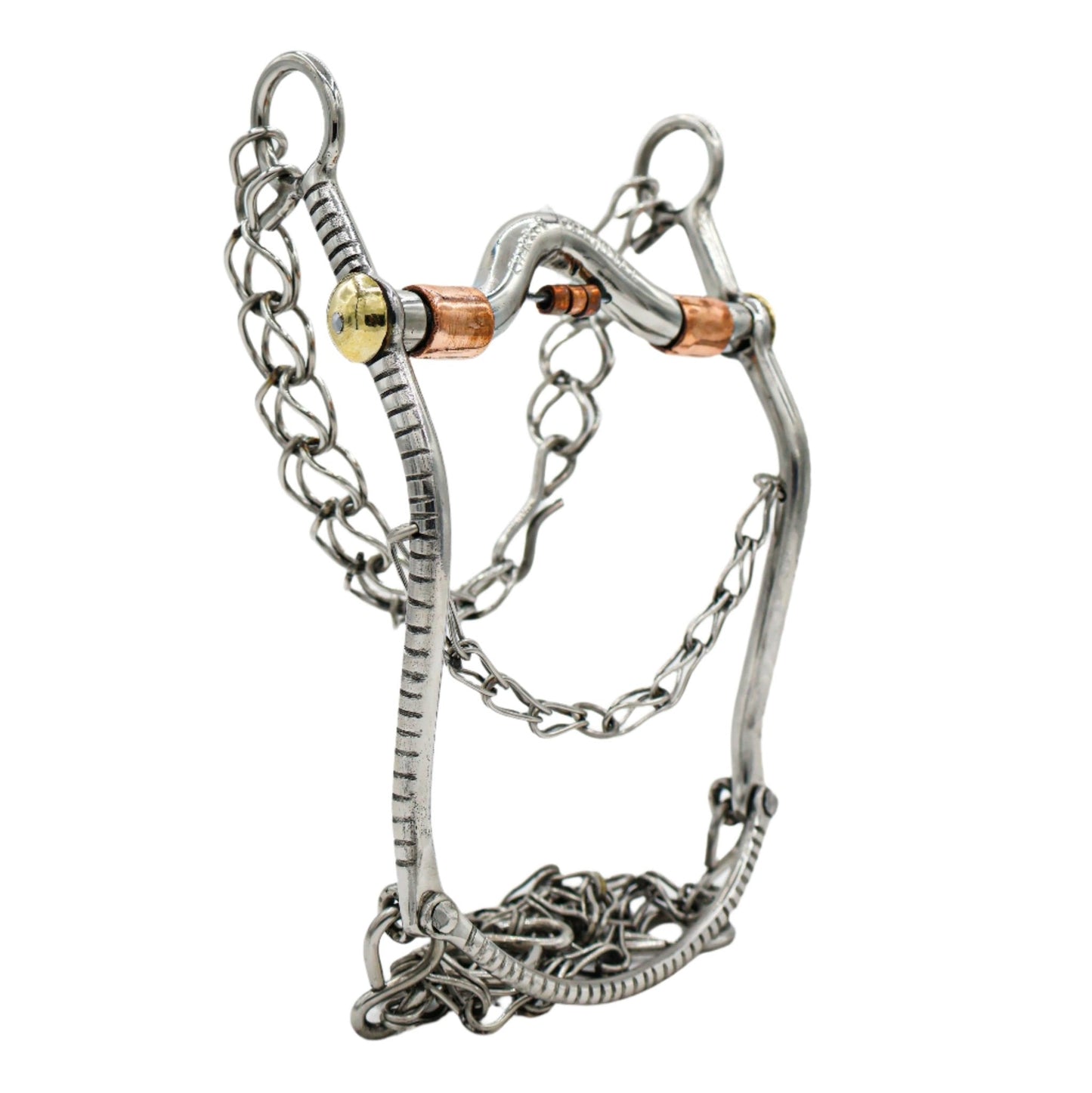 5 3/8" Stainless Steel Horse Cobre Freno Charro Bit - M - Royal Saddles - Charro Bits/Frenos