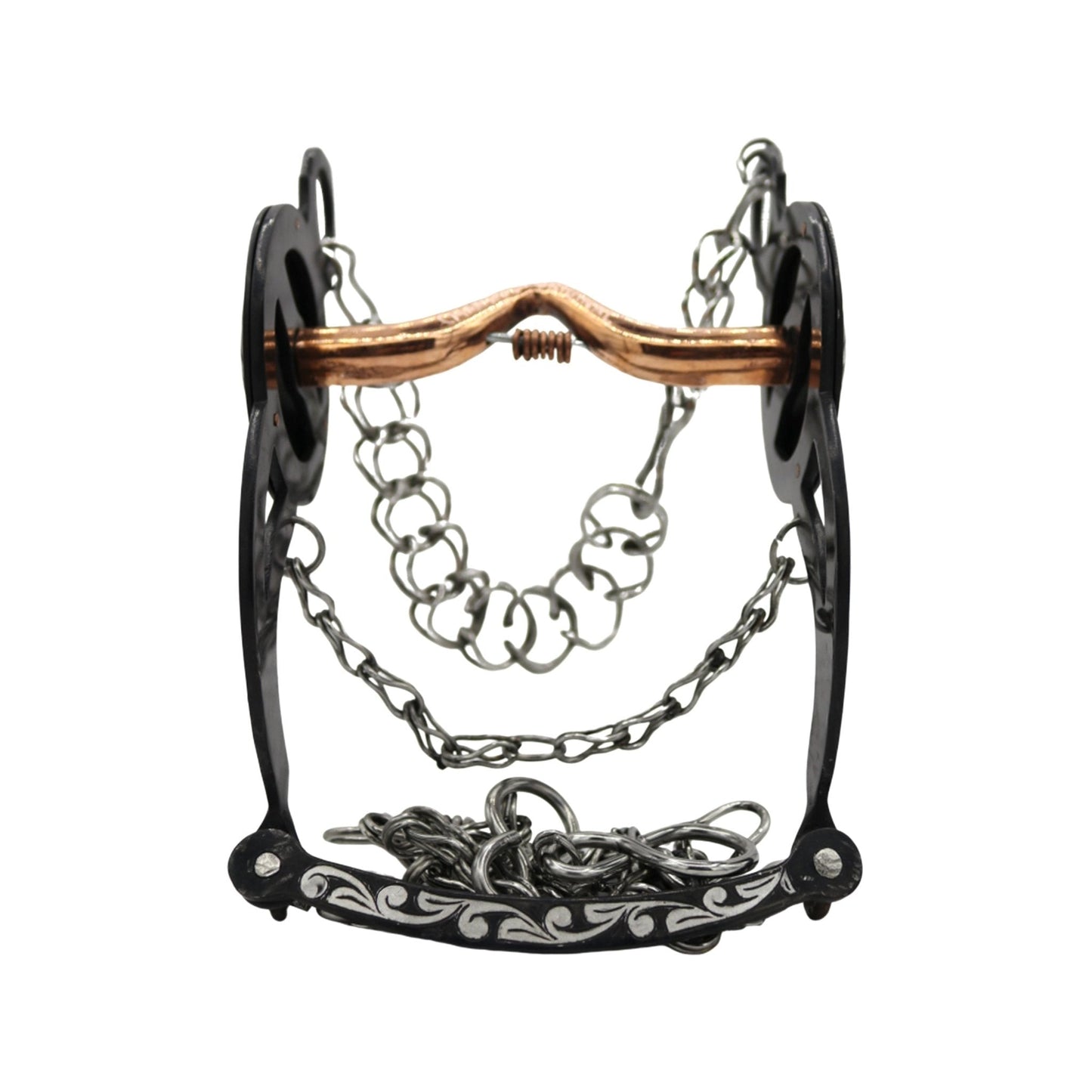 5" Black Horse Bit Freno Cobre Charro Para Caballo - M - Royal Saddles - Charro Bits/Frenos