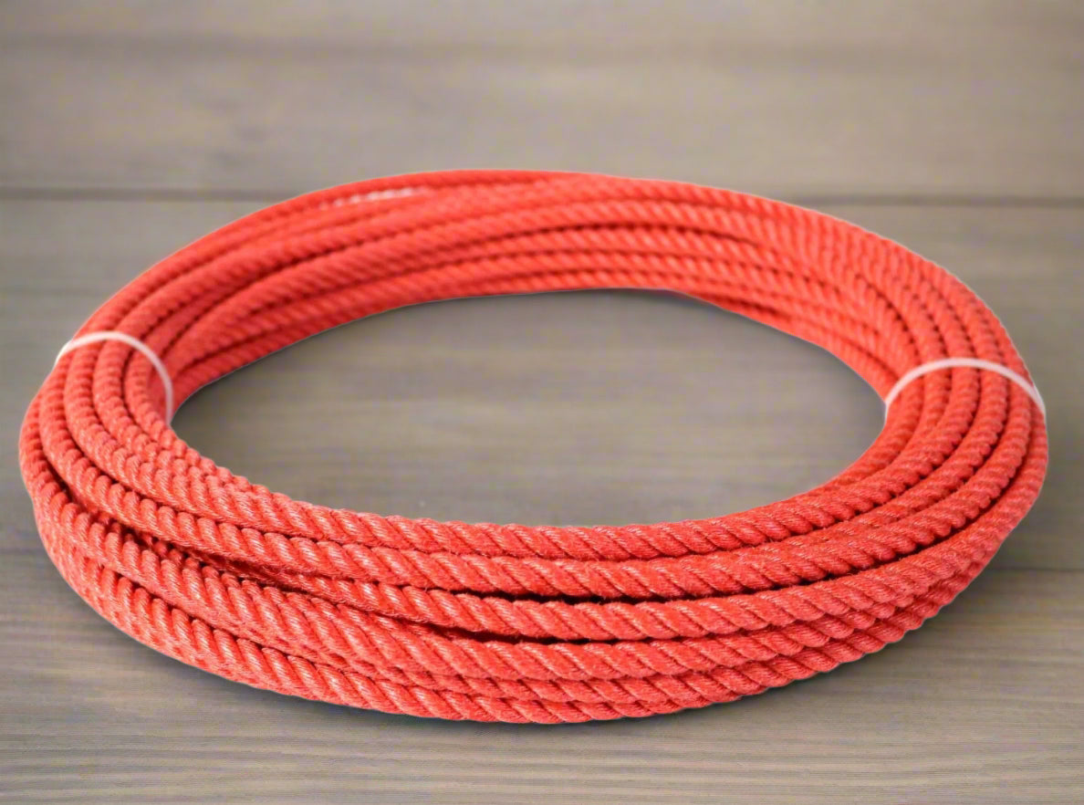 60Ft Red Lead Core Rope Soga Plomo 11mm - M - Royal Saddles - Ropes/Sogas