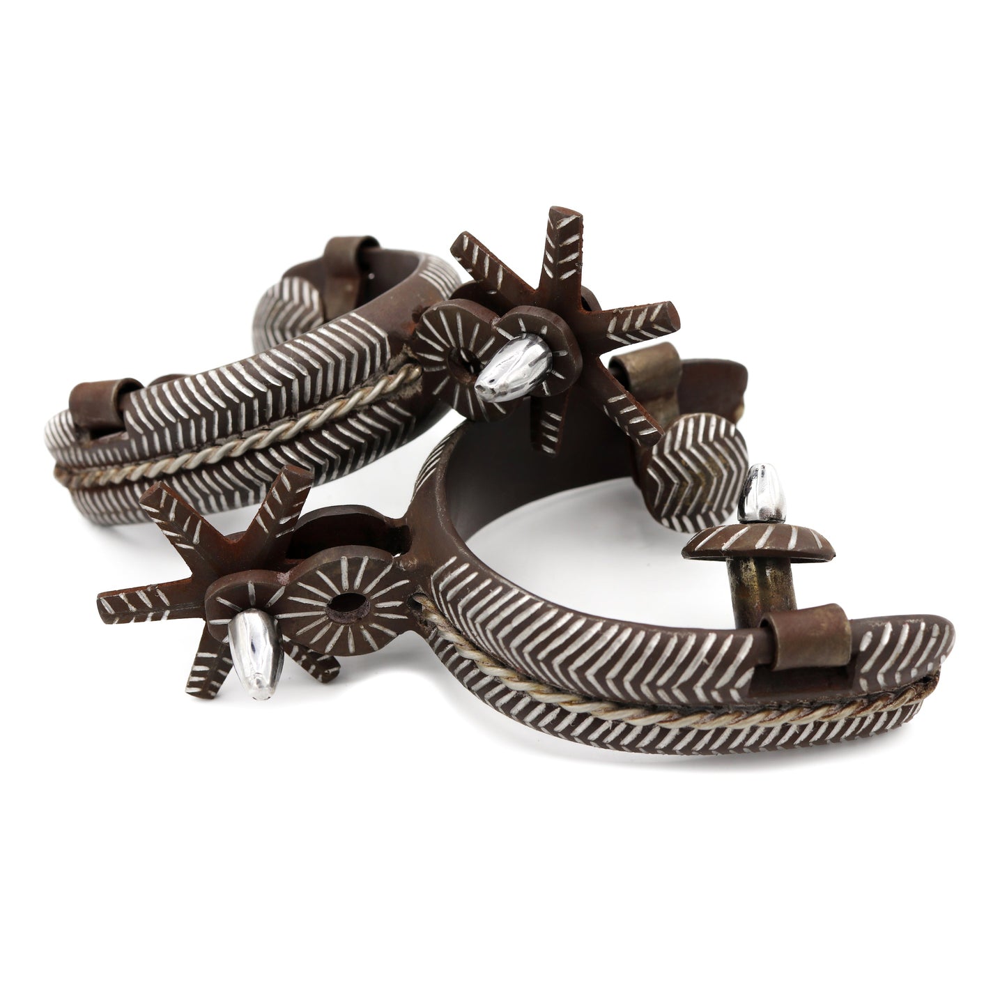 Espuelas Charras Mill Rayas Rusticas Mexican Spurs