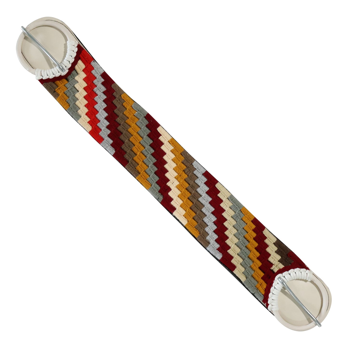 31" Cincho Maroon White Charro Braided Horse Cinch