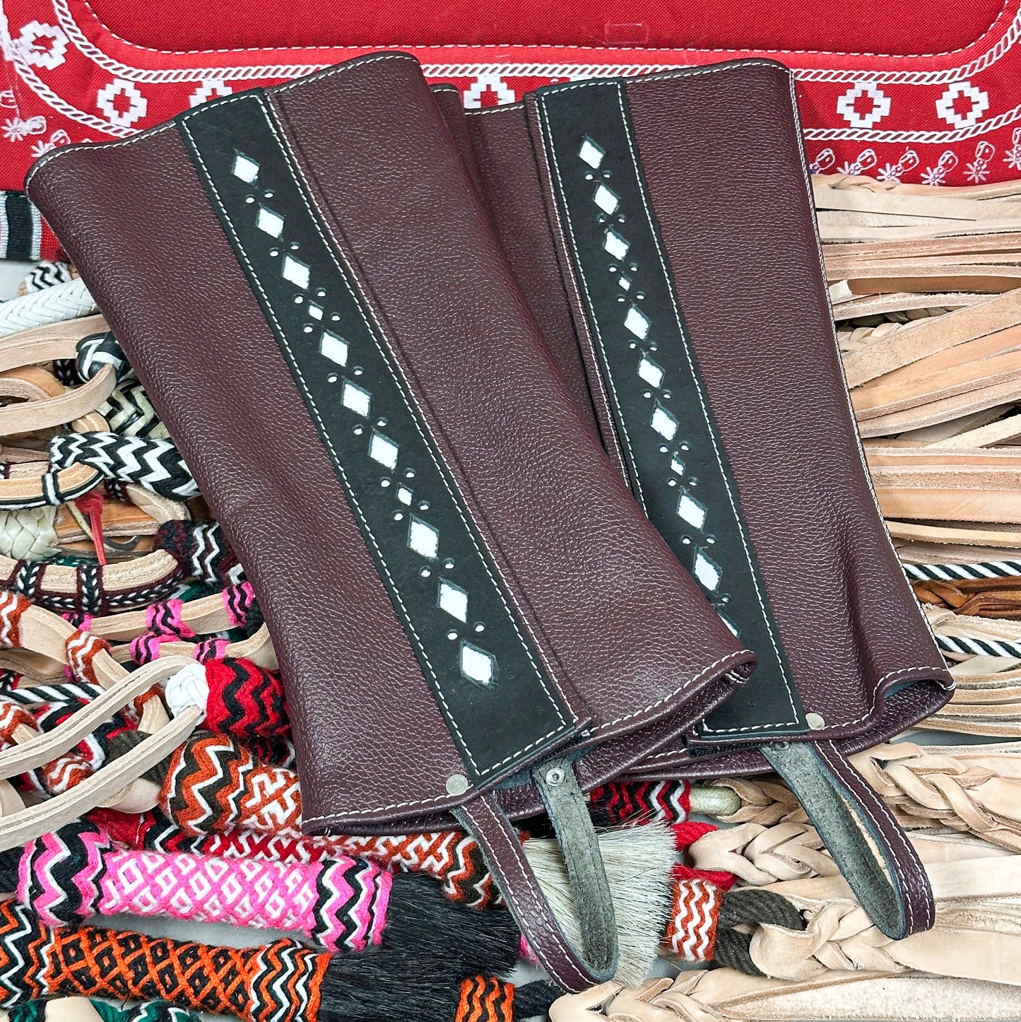 Polainas Maroon Charros Riding Chaps