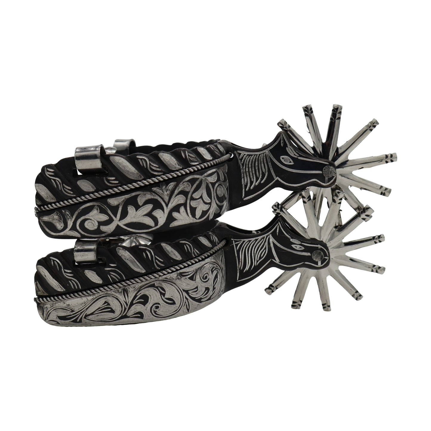 Espuelas Charro Finas Negras Pavonadas Spurs Design