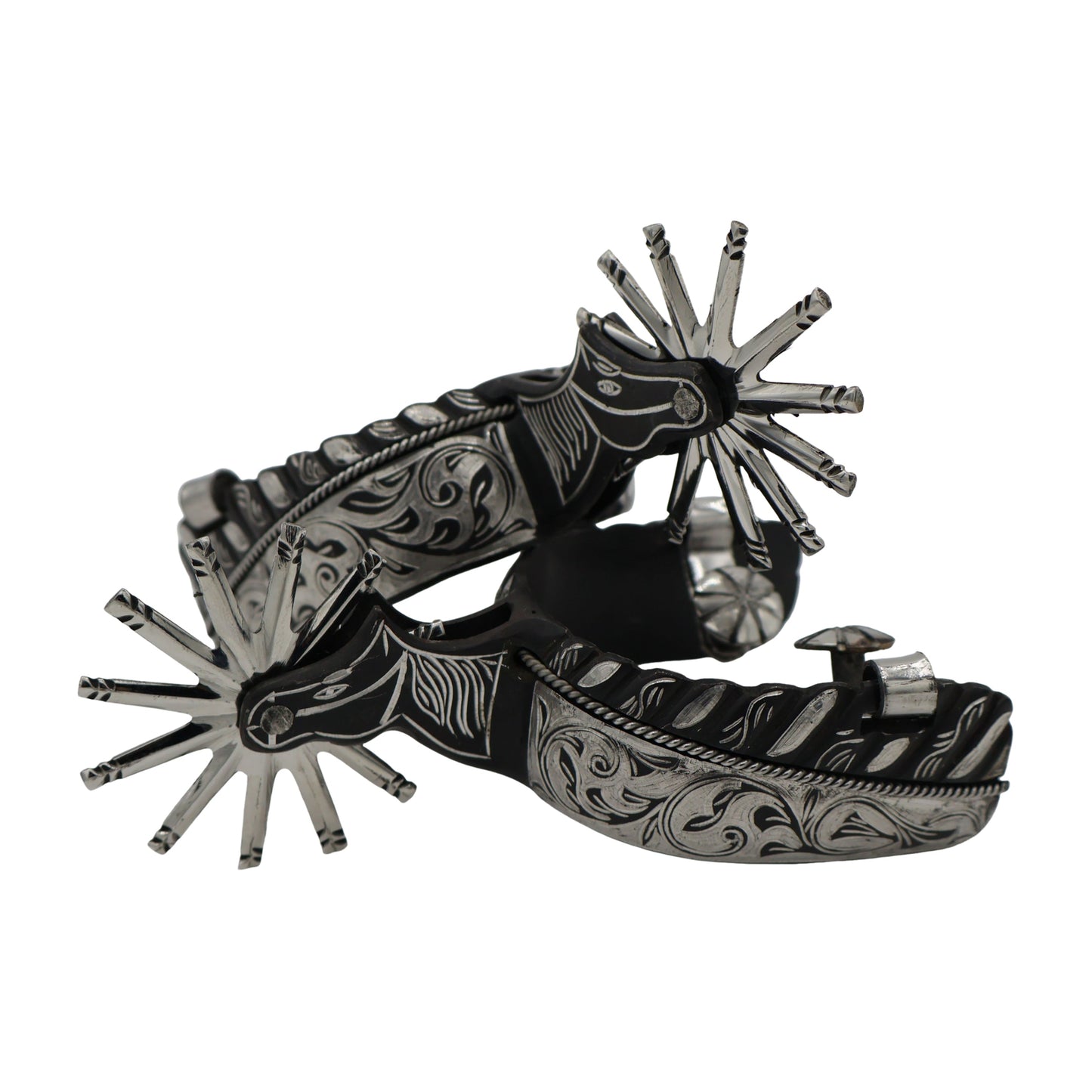 Espuelas Charro Finas Negras Pavonadas Spurs Design