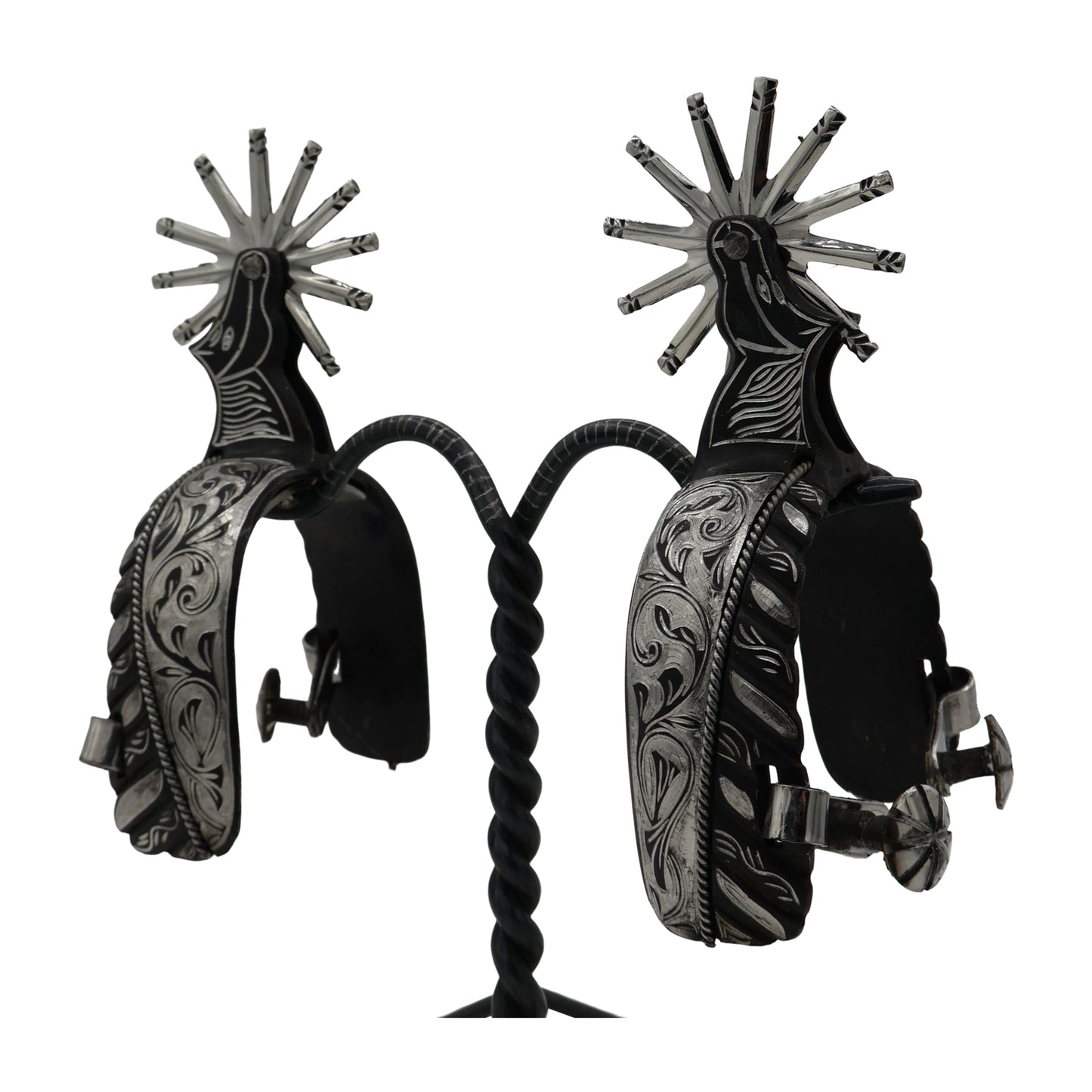 Espuelas Charro Finas Negras Pavonadas Spurs Design