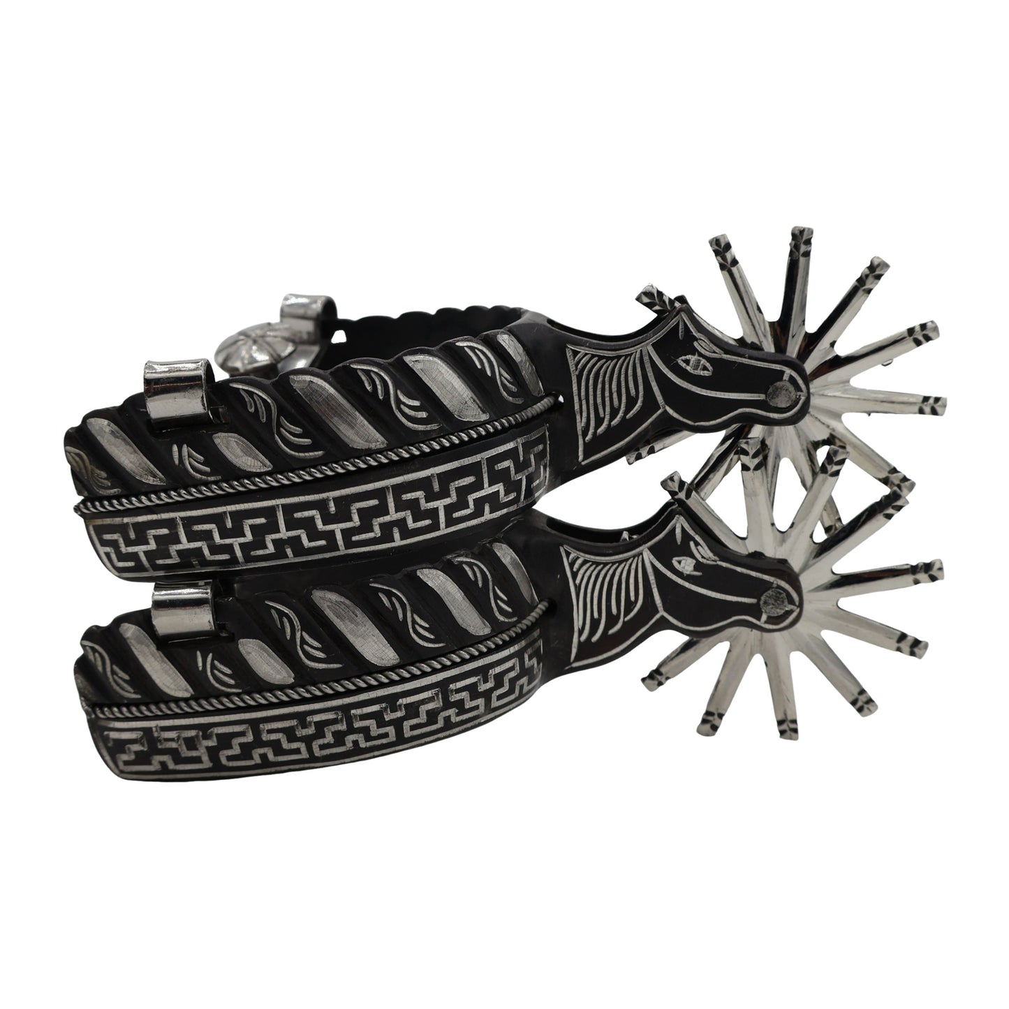 Espuelas Charras Diseno Black Greca Design Spurs