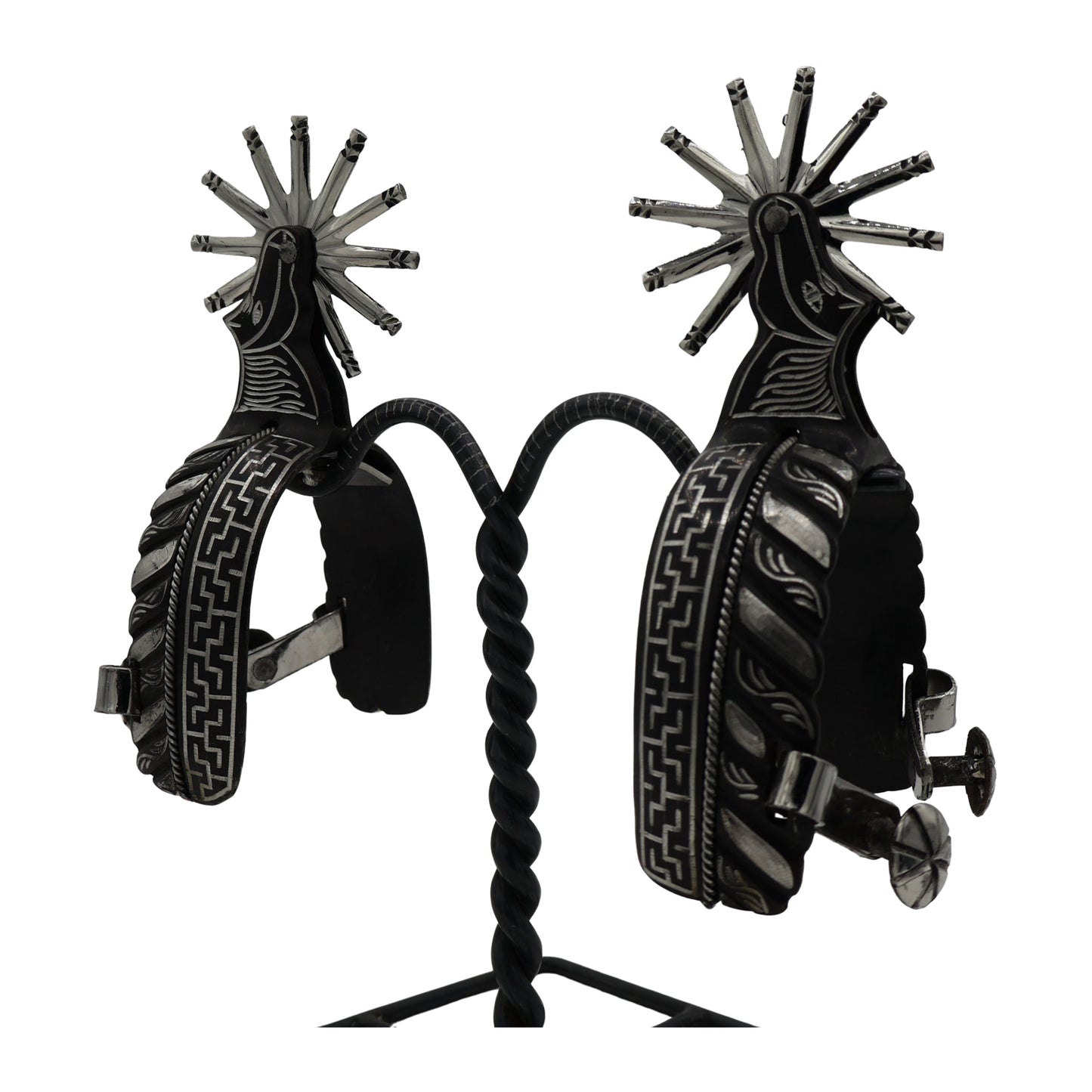 Espuelas Charras Diseno Black Greca Design Spurs