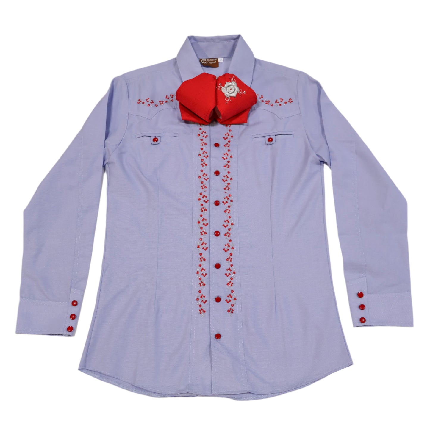 38 (M) Camisa Charra Diseño Azul Charro Shirt