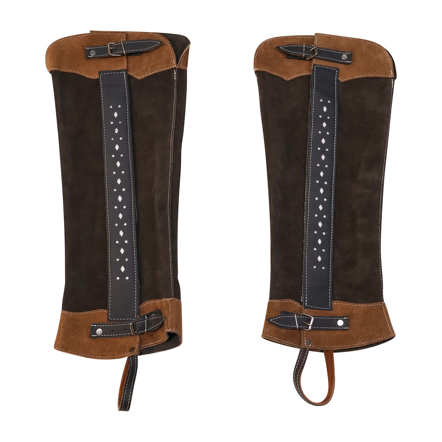 Dark Brown Half Charro Chaps Polainas Largas Charras