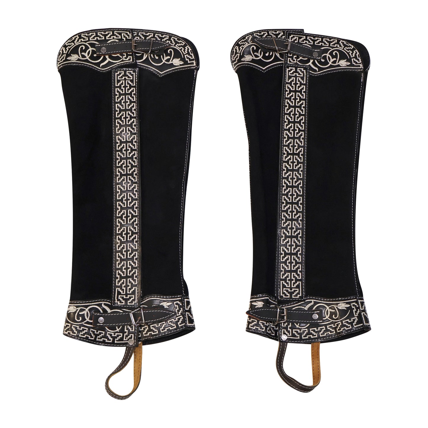 Charro Black Gamuza Suede Polainas Charras Chaps