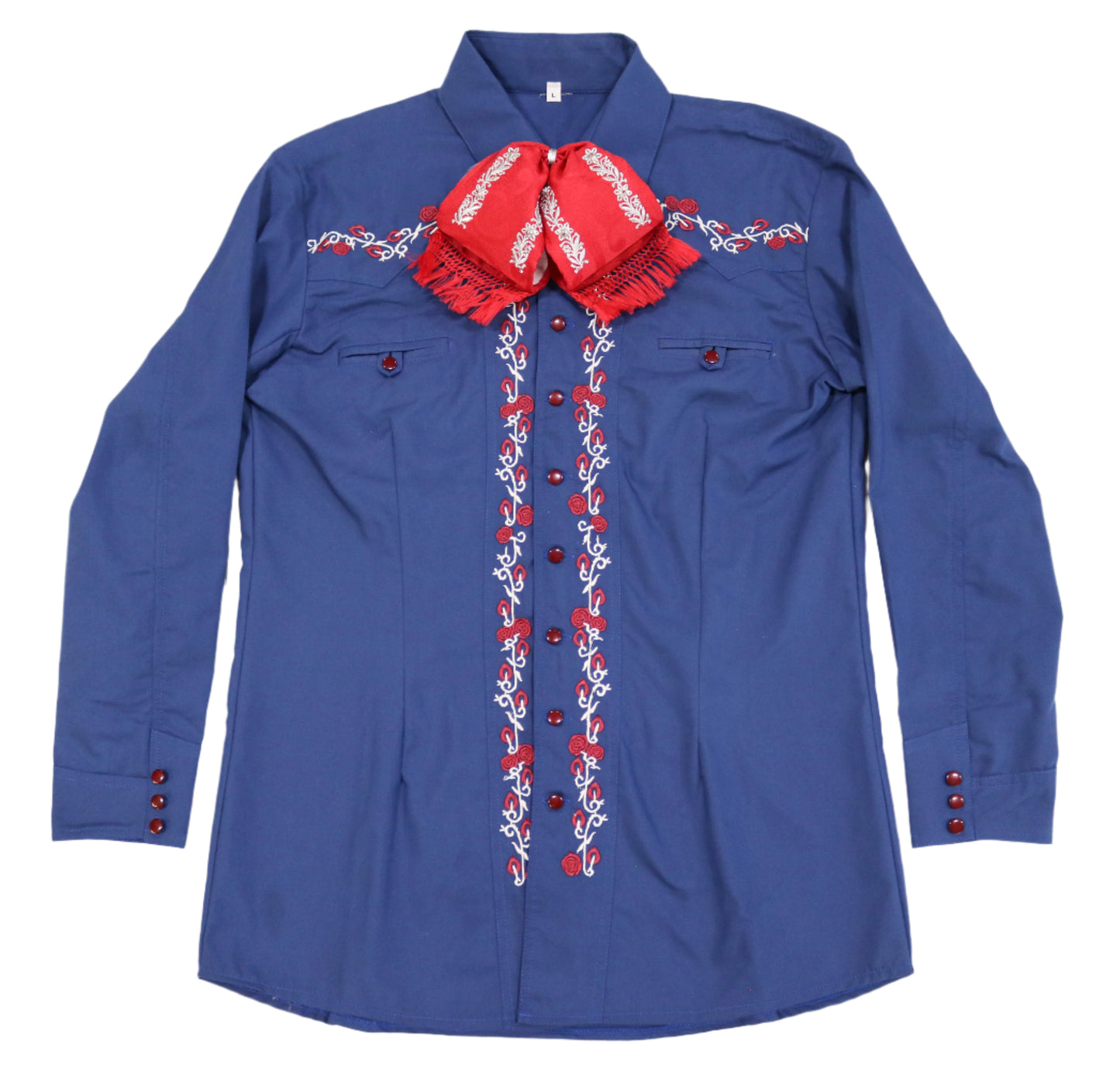 L (40) Camisa Charra Hombre Azul
