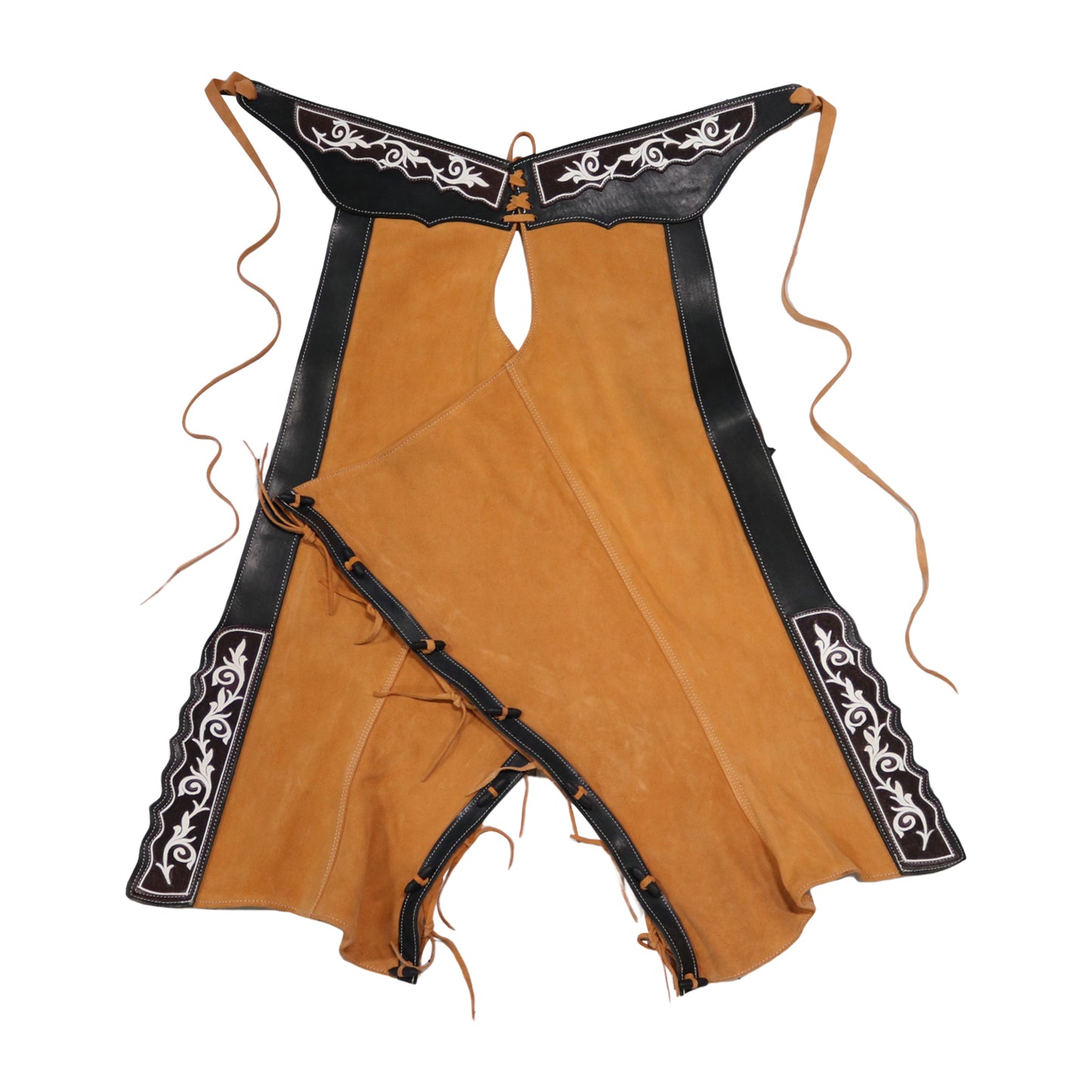 40" Charros Leather Chaps Pintadas Chaparreras Gamuza