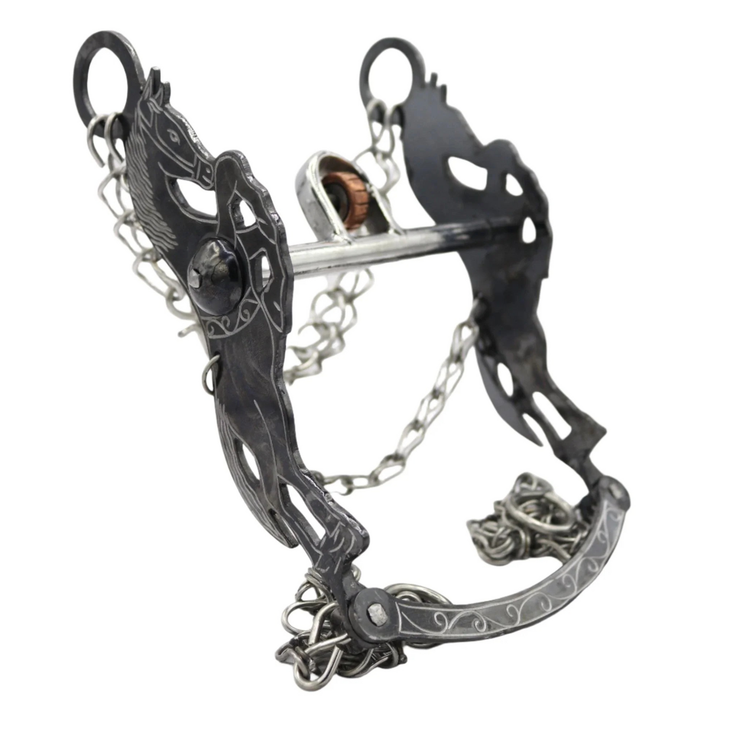 5 3/8 " Freno Black Cobre Charro Horse Bit Fino