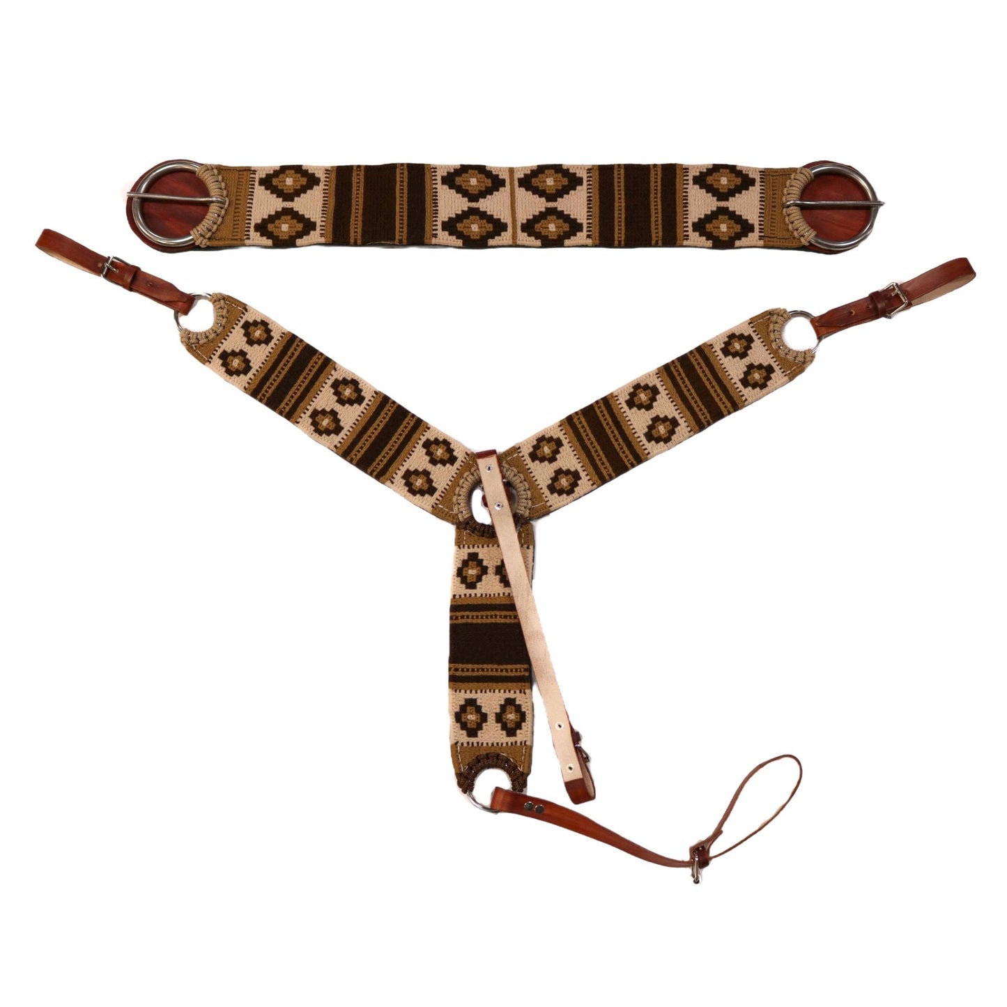 Acero Pecho Pretal Brown Diseno Tradicional Cincho - M - Royal Saddles - Charro Breastcollar/Pechera