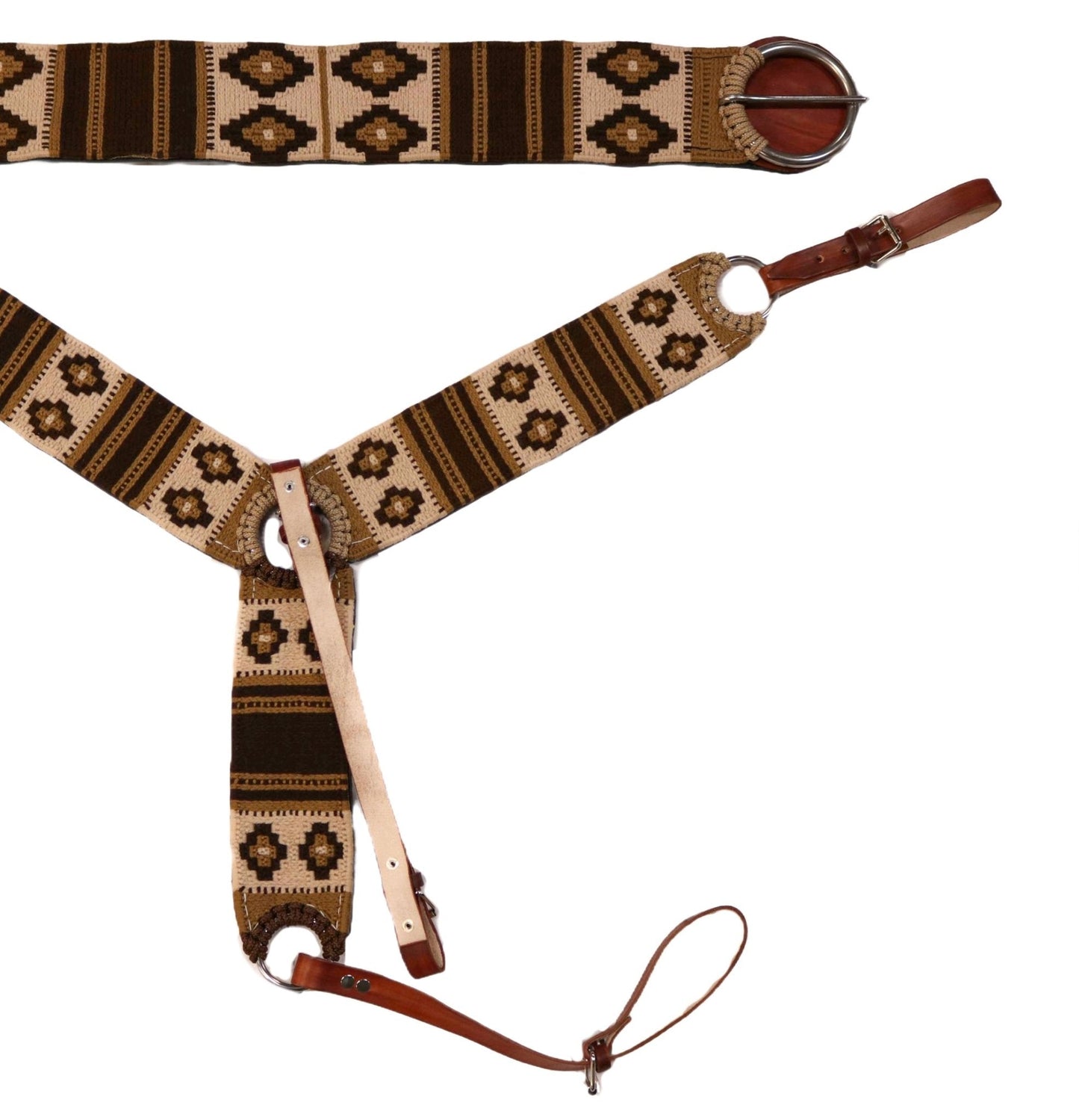Acero Pecho Pretal Brown Diseno Tradicional Cincho - M - Royal Saddles - Charro Breastcollar/Pechera
