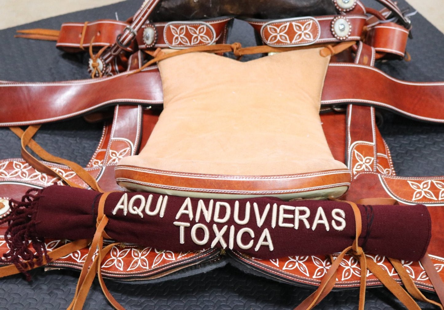Aqui Anduvieras Toxica Vino Charro Montura Sarape - M - Royal Saddles - Sarapes