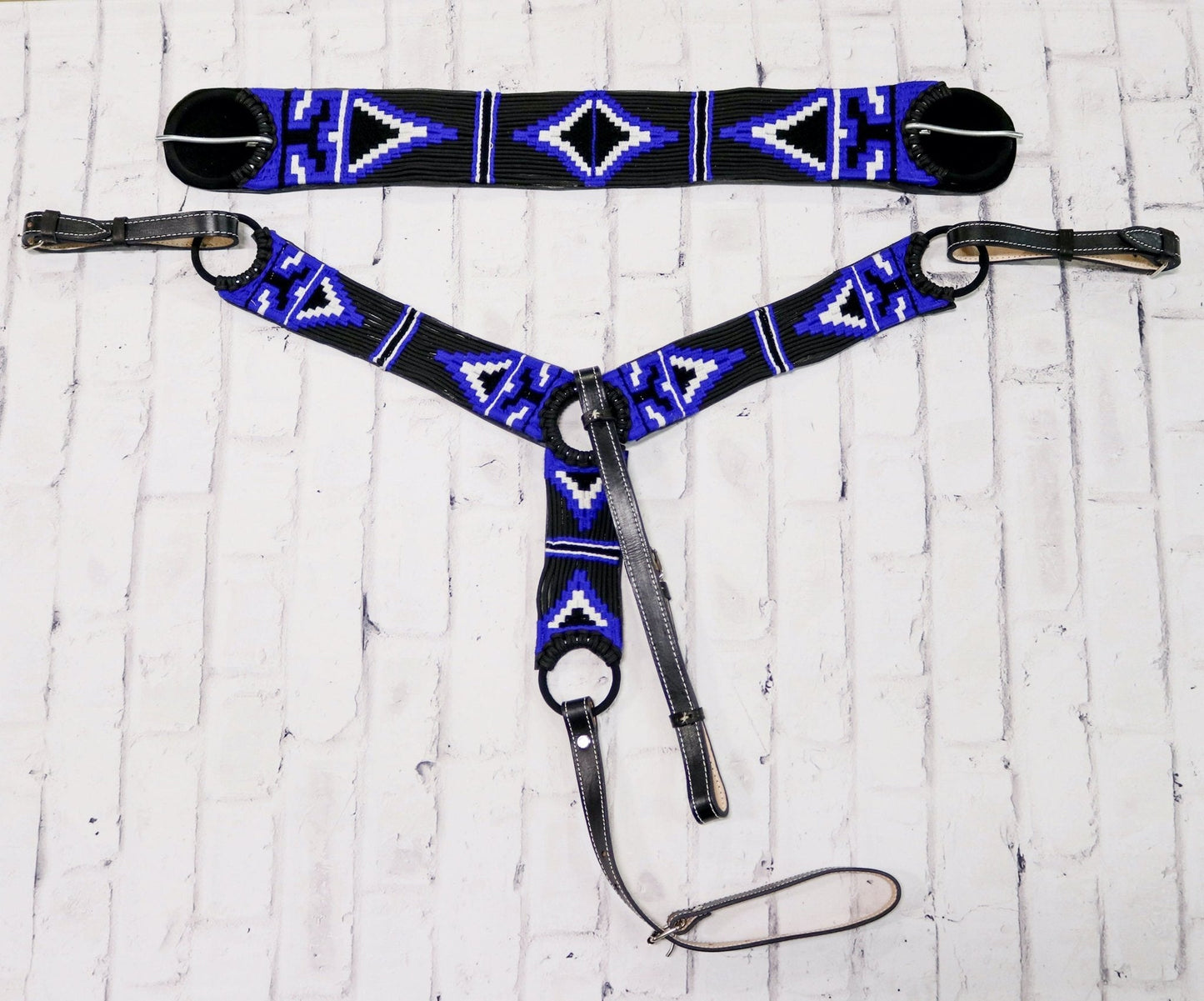 Azul Pecho - Pretal/ Cincho Caballo Montura Charra Breast Collar - M - Royal Saddles - Charro Breastcollar/Pechera