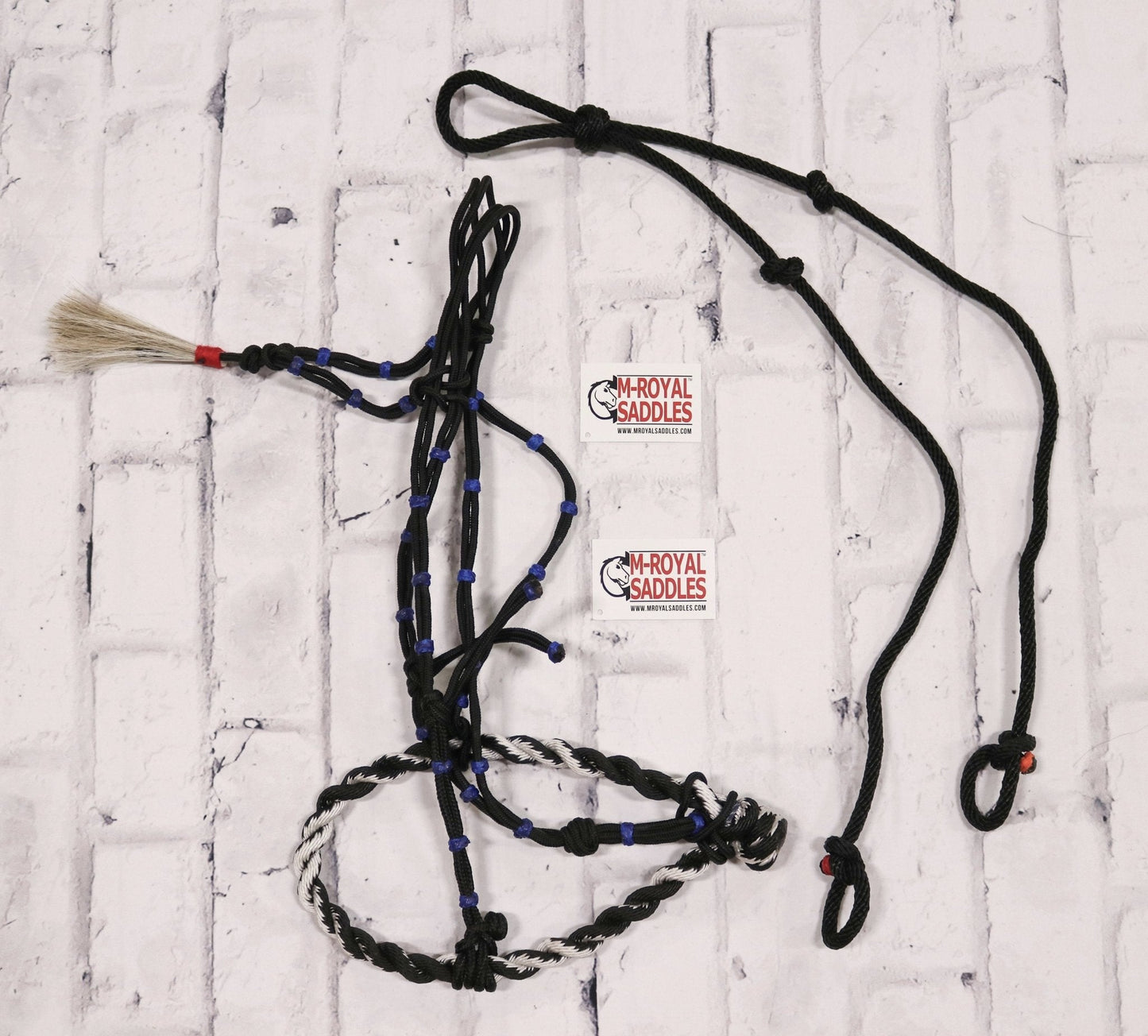 Black Charro Cabresto Bosalillo Bosal Reins - M - Royal Saddles - Charro Bozal