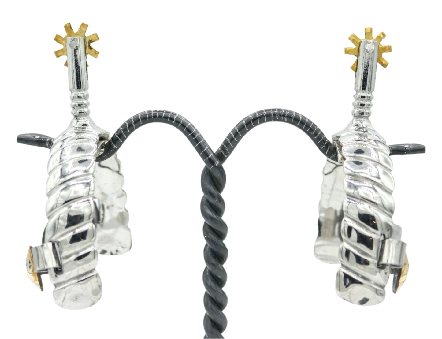 Charro Espuelin Charra Spurs Acero Espuelas Diseno - M - Royal Saddles - Charro Spurs/Espuelas