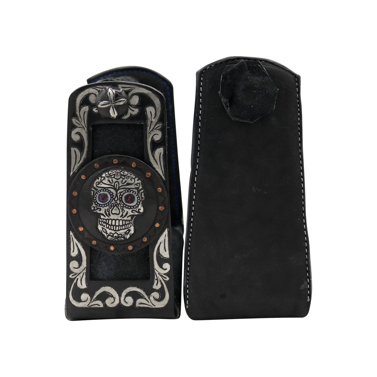 Charro Saddle Black Custom Stirrups Estribos Montura - M - Royal Saddles - Charro Saddle Parts