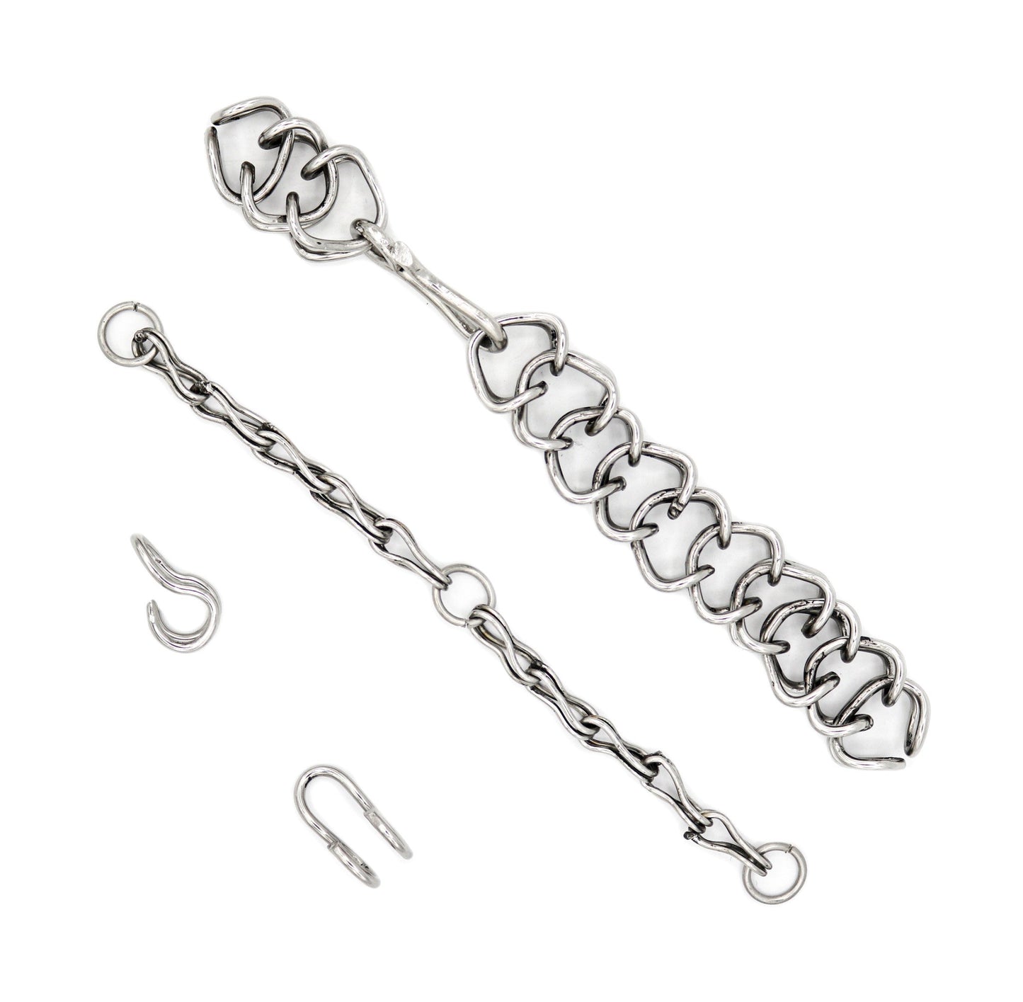 Charro Saddle Freno - Cadena De Barbada Mexican Horse Bit Curb Chain Set - M - Royal Saddles - Charro Bits/Frenos