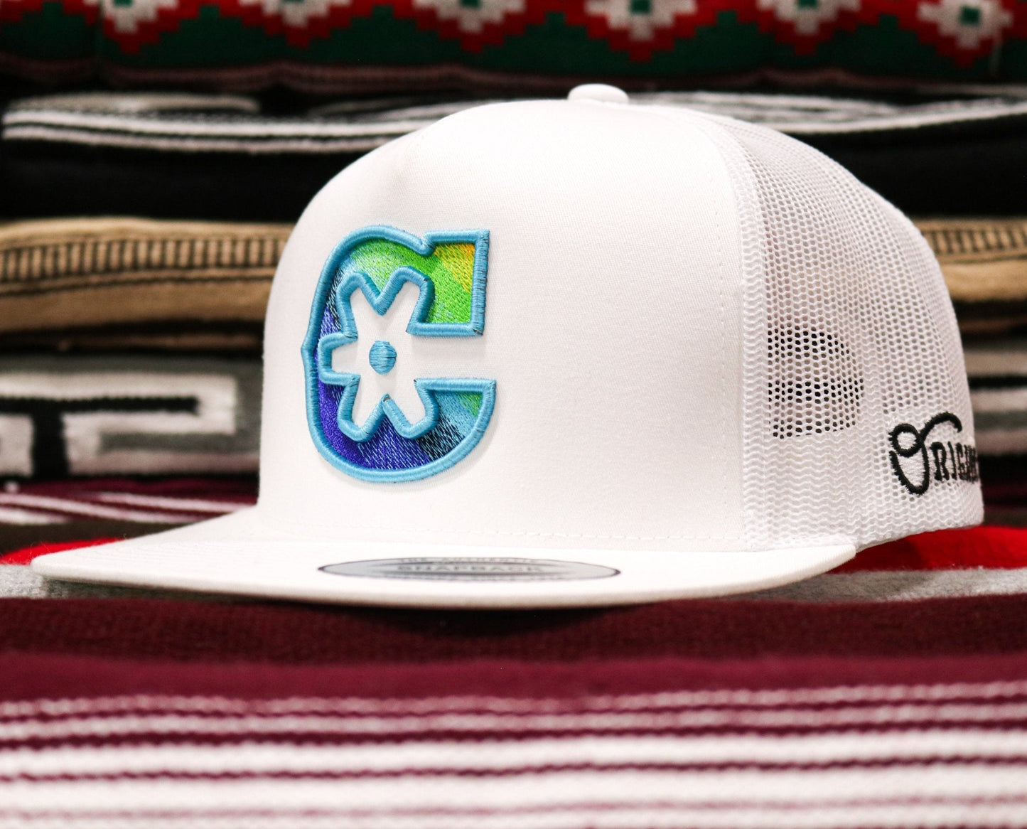 Charros White Brand Trucker Hat - M - Royal Saddles - Charros Original Hats