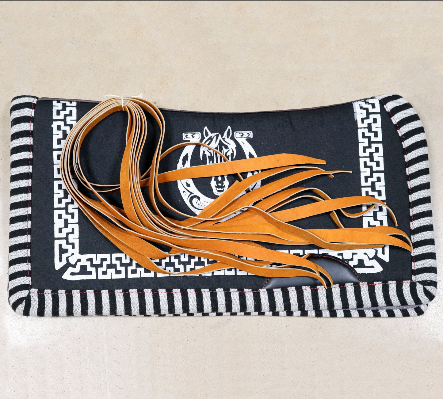 Set Of 8 Charro Saddle Orange Leather Strings Para Montura Charra - M - Royal Saddles - Charro Saddle Parts