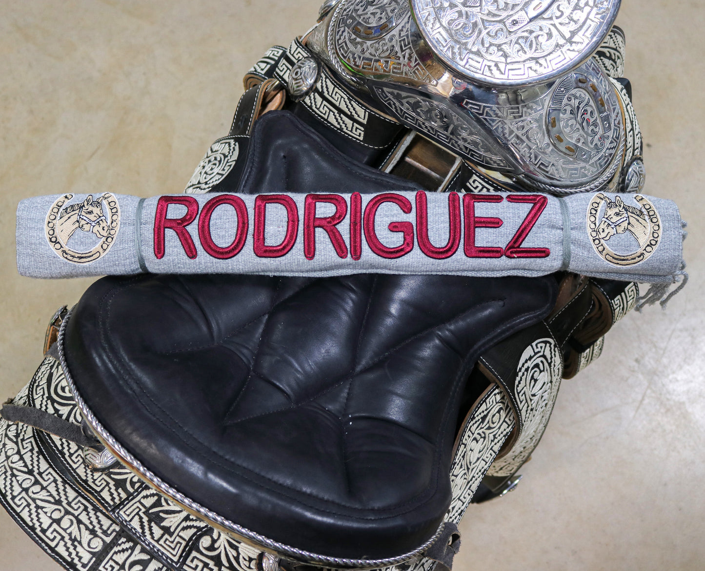 Gray Rodriguez Sarape Embroidered Charro Montura