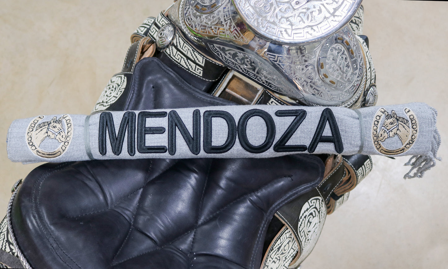 Mendoza Gris Charro Sarape Montura Charra Mexican Saddle