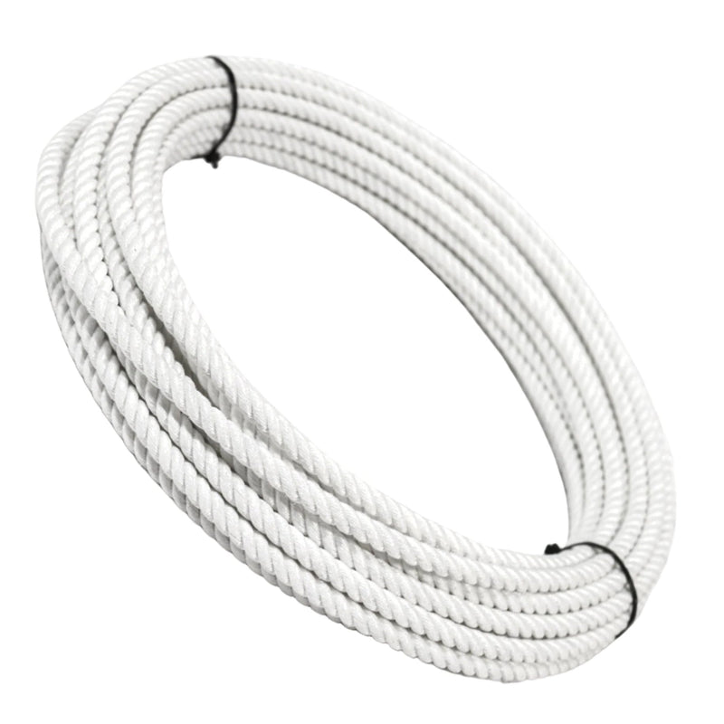 100 Ft White Soga de Plomo 11mm Lead Core Lariat Rope - M - Royal Saddles - Ropes/Sogas