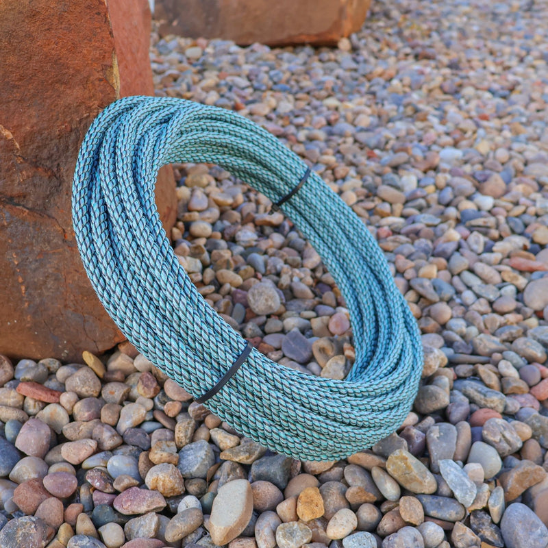 100Ft Trio Aqua 10.5mm Soga Plomo Lead Core Lasso Rope - M - Royal Saddles - Ropes/Sogas