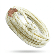 30 FT White Western Adult USA Made Lasso Rope Rodeo - M - Royal Saddles - Ropes/Sogas