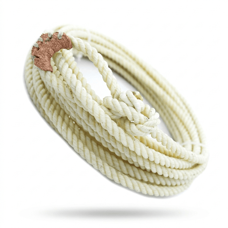 30 FT White Western Adult USA Made Lasso Rope Rodeo - M - Royal Saddles - Ropes/Sogas