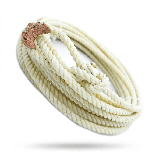 30 FT White Western Adult USA Made Lasso Rope Rodeo - M - Royal Saddles - Ropes/Sogas