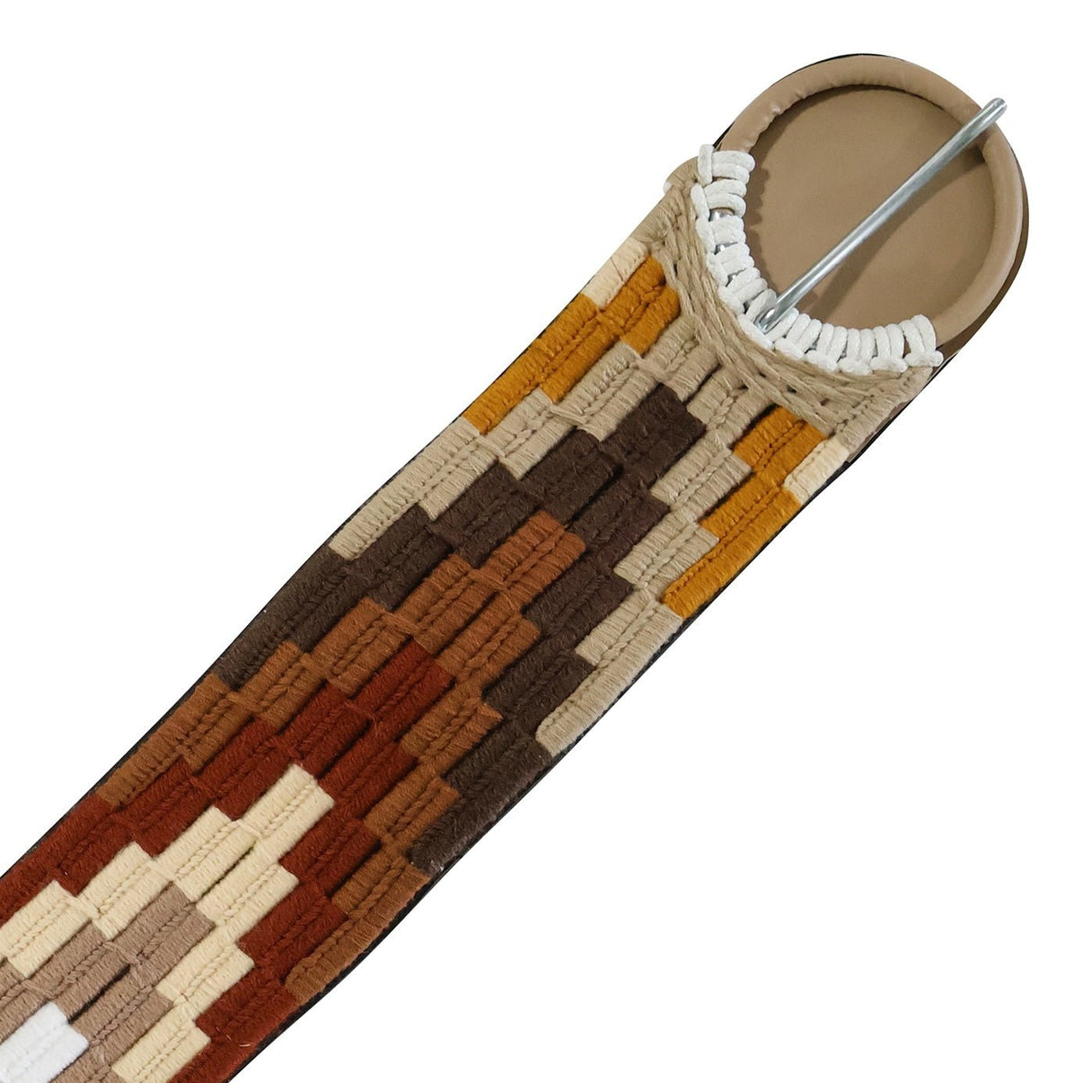 31" Brown Braided Horse Cinch Cincho Cafe - M - Royal Saddles - Charro Cinchos