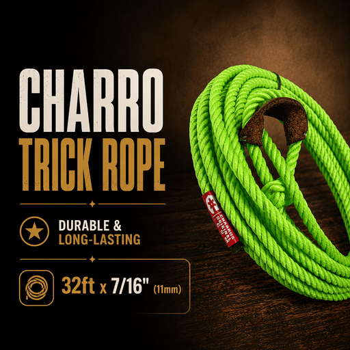 32ft Lime Green (10m) Charro Rope – Mexican Florear Trick Lasso Soga - M - Royal Saddles - Ropes/Sogas