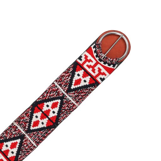 33” Fino Charro Cinch – Red Braided Cincho Neoprene | Premium Cinchos Para Caballo - M - Royal Saddles - Charro Cinchos