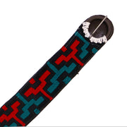 34" Teal Red Cincho Caballo Mexican Cinch Saddle - M - Royal Saddles - Charro Cinchos