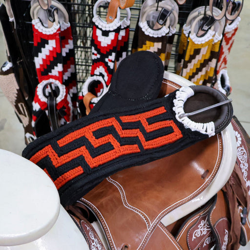34.5" Cincho Orange Caballo Mexican Cinch Saddle - M - Royal Saddles - Charro Cinchos