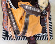 38" Charros Mexican Chaps Chaparreras De Gamuza - M - Royal Saddles - Charro Polainas/Chaps