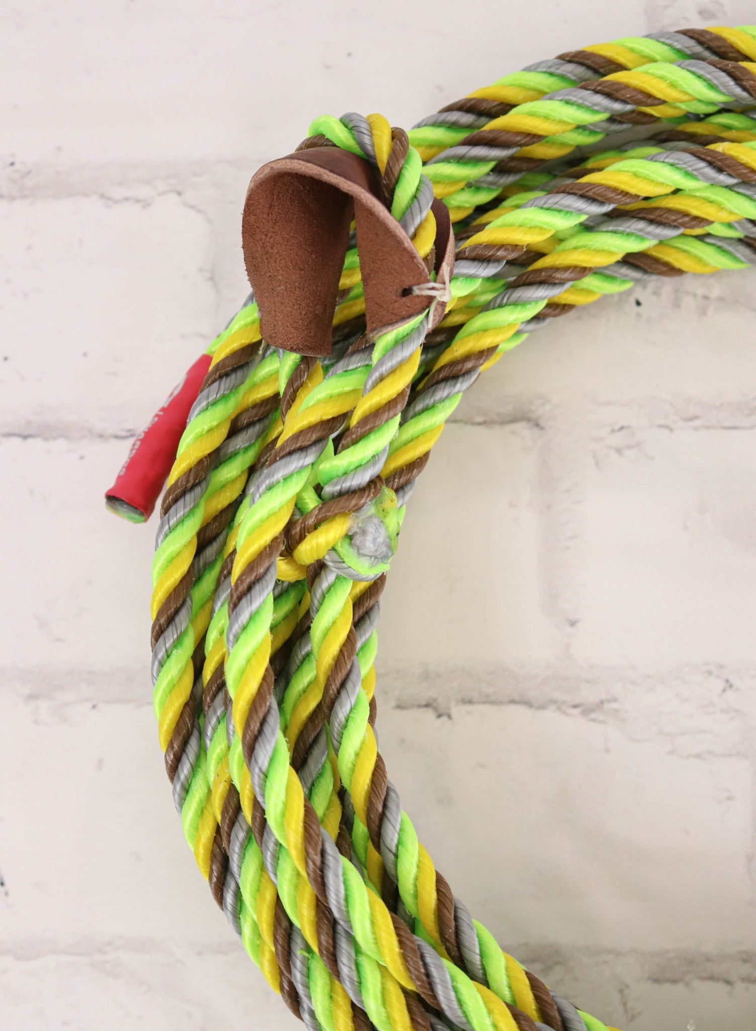 39FT. (12M) TRI Lime Green/Brown Soga Para Florear - M - Royal Saddles - Ropes/Sogas