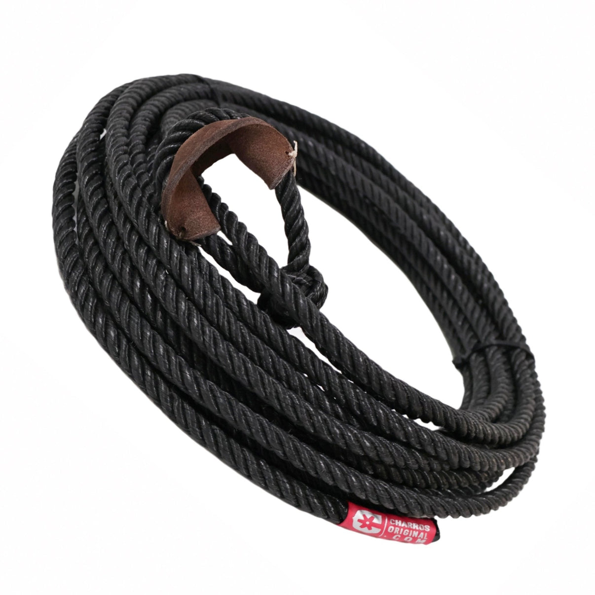 39ft Black Charro Soga Para Florear Lasso Trick Rope - M - Royal Saddles - Ropes/Sogas