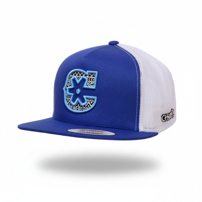 3D Azul Charros Original "C" Trucker Hat - M - Royal Saddles - Charros Original Hats